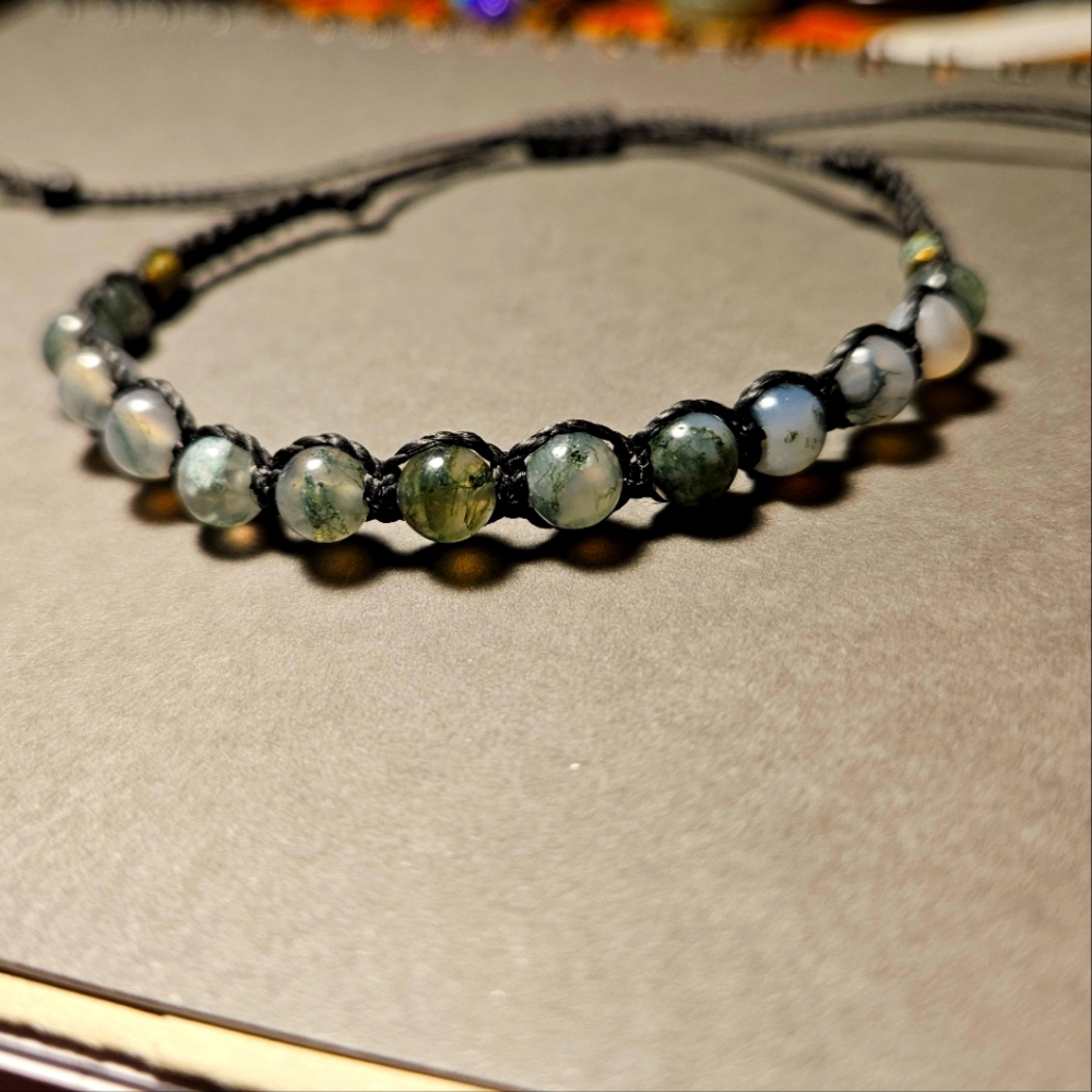Moss Agate Shamballa Bracelet